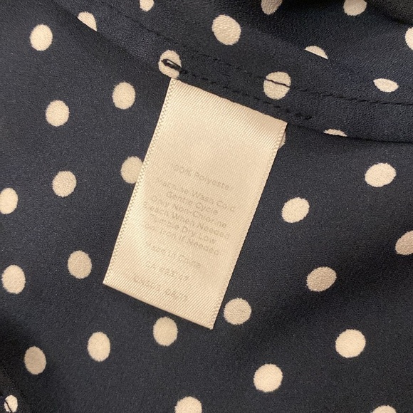 TALBOTS Women Black & White Polka Dot Blouse Top Ruffle Trim 3/4 Sleeves Sz M - Picture 9 of 9